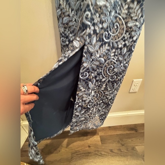 JS Collections Maxi Dress party cocktail elegant lace sheer mother of the bride - Picture 9 of 16